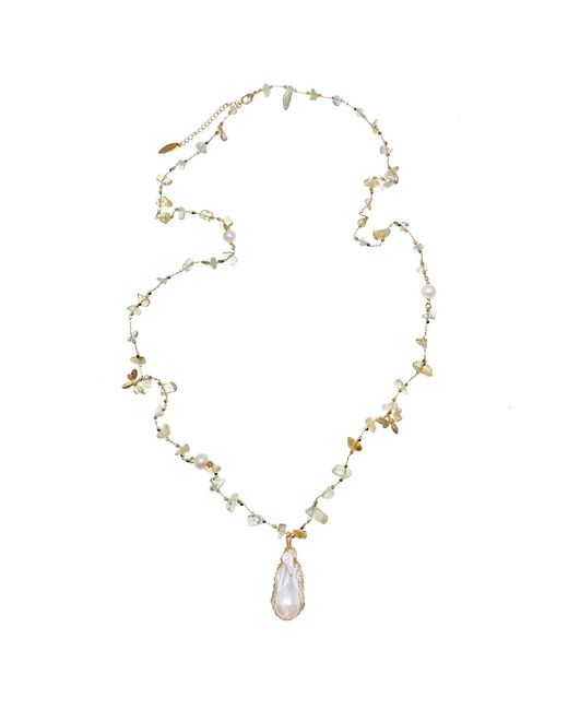 Farra Multicolor Citrine With Baroque & Bee Charms Multi-way Chain Necklace