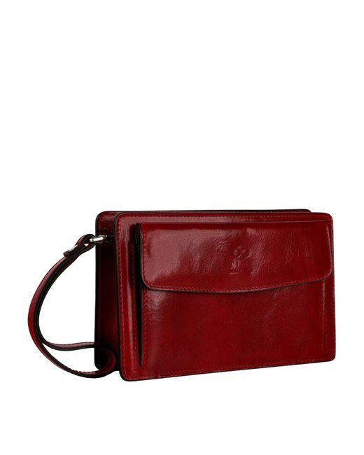 Time Resistance Red Leather Clutch Purse for men