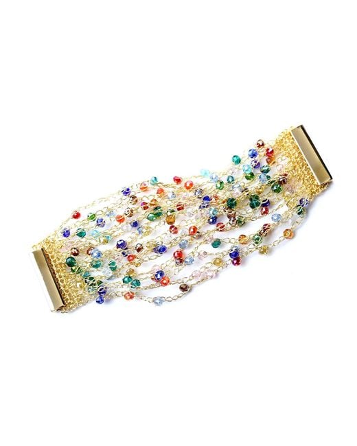 Lavish by Tricia Milaneze Metallic Multicolor Multi Strings Handmade Bracelet