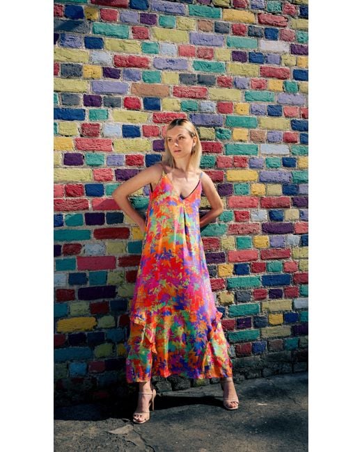 Any Old Iron White Pastel Lightning Ruffle Dress