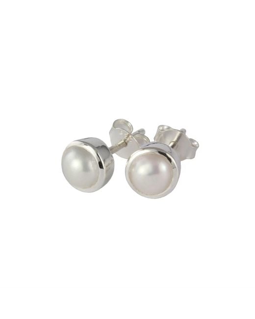 The Jewellery Store London Metallic June Birthstone Earrings Studs – Pearl