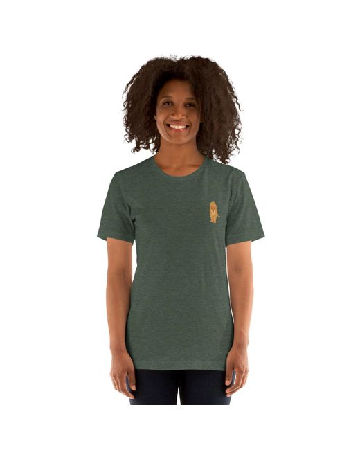 Anchor and Crew Green Heather Forest Think Ocean Leopard Aspirations Cotton Embroidered T-Shirt