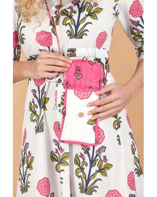 Inara Pink Rosette Bloom Crossbody Phone Bag