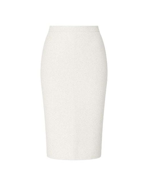Conquista White Neutrals Fitted Stretch Pencil Skirt