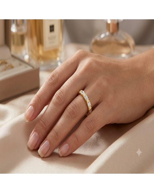 Artisan Metallic 14K Emerald Cut Diamond Eternity Band Ring