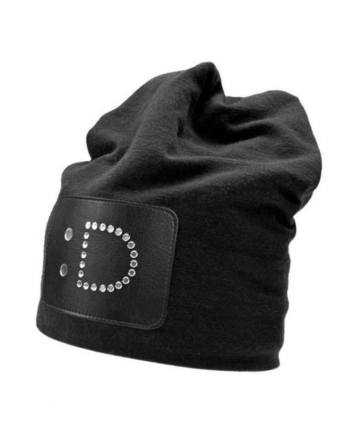 Laura Daili Black D Wool Blend Beanie for men
