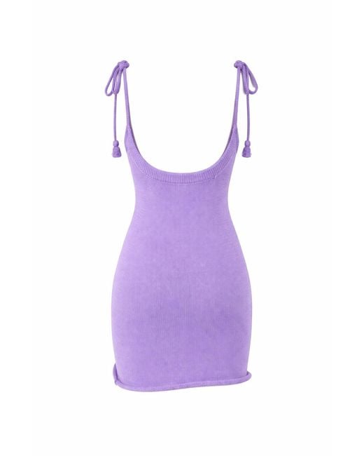 Gunda Hafner Ltd Purple Jasmin Fitted Knit Tube Dress With Scooped Back