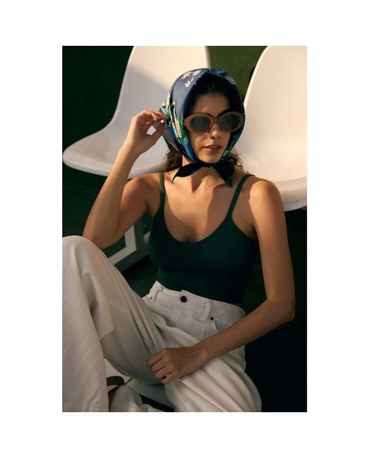 Jessie Zhao New York Blue Double Sided Silk Scarf Of Night Banquet