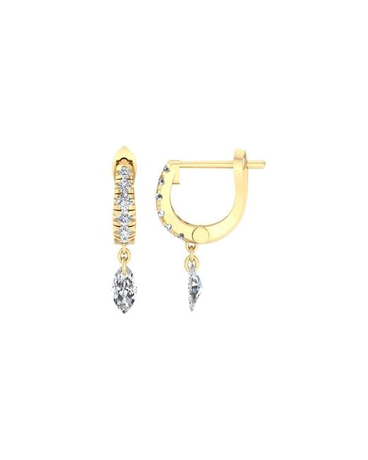 BLOOMTINE | Earth Angel HQ Metallic Illuminess Vermeil Floating Moissanite Huggies