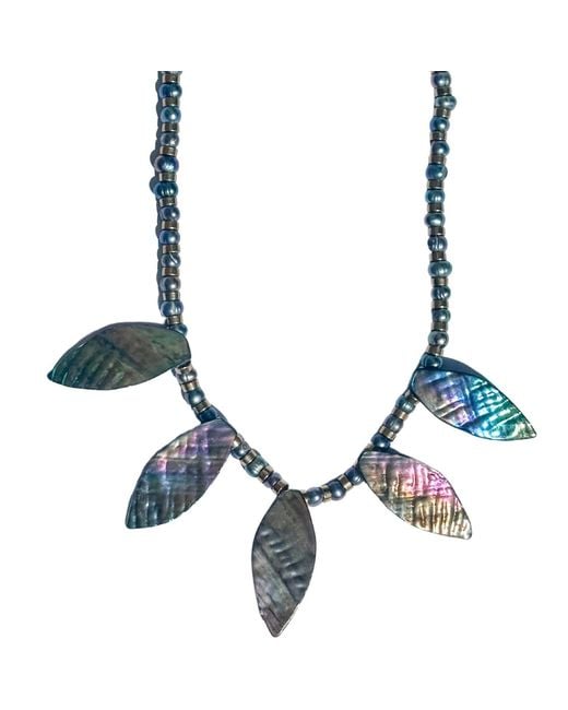 Babaloo Blue Handcrafted Cascade Shell Necklace