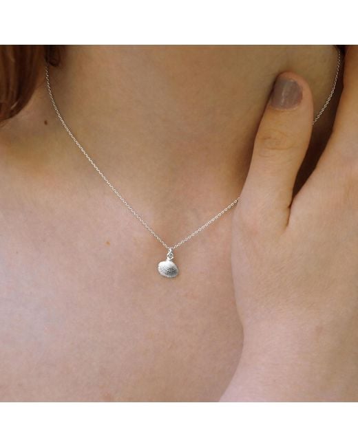 Mother Nature Jewelry Metallic Sea Shell Pendant, Handmade Minimalist Necklace