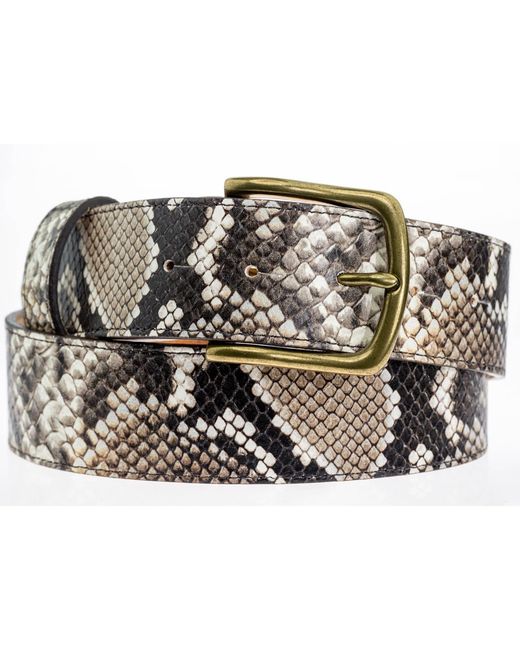 Peachy Belts Ltd Metallic Python Print Belt With Rope Buckle