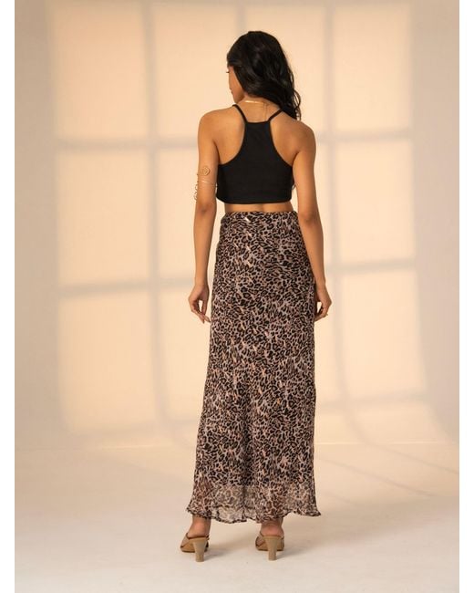 Rose & Nancy Brown Sienna Animal Print Skirt