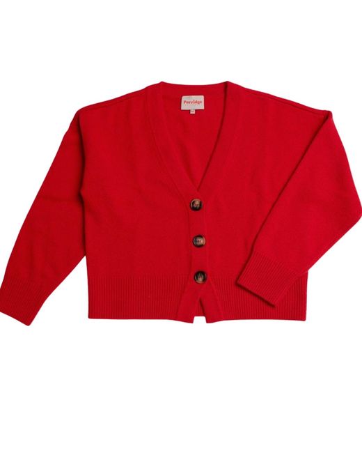 Porridge Knitwear Red Cashmere Lucy Cardigan