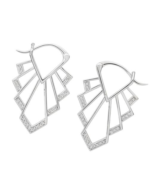Lucy Quartermaine Metallic Solid Sterling Art Deco Chrysler Earrings