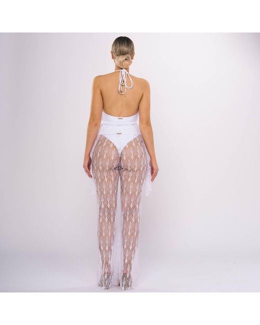 ANTONINIAS White Cassia Resort Lace Pants