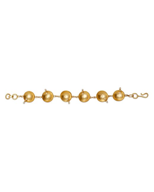 Dhwani Bansal Metallic Adjustable Vitr Bracelet With Freshwater Pearls