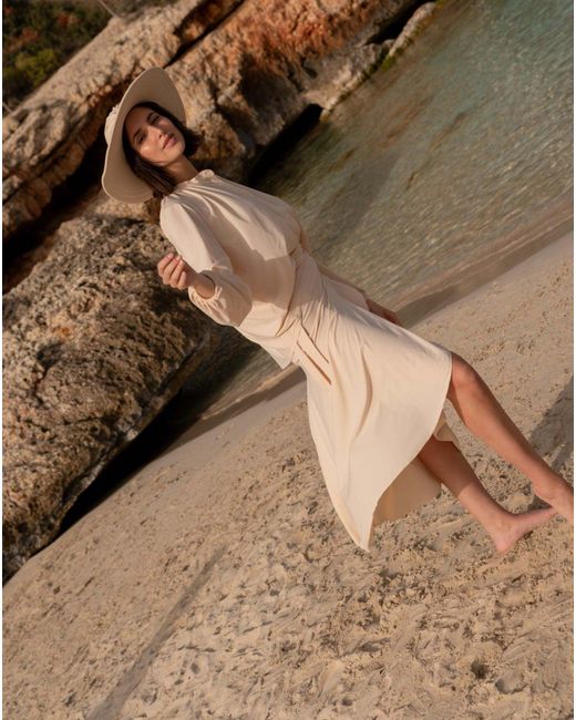 Kalani Sunwear Natural Neutrals Rio Uv Wrap Skirt Nude
