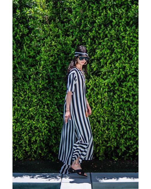 Jennafer Grace Black Corsaire Stripe Tunic & Palazzo Set