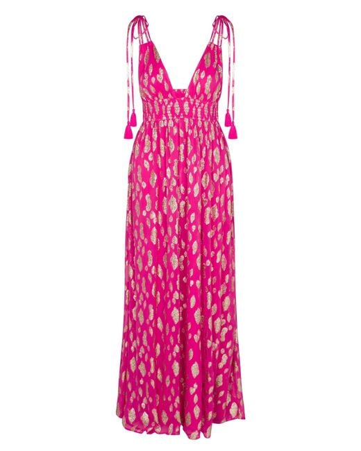 Meghan Fabulous Pink Daydream Halter Dress