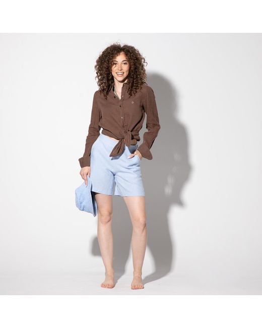 Maison Tangerine Brown Neutrals Tobacco Linen Shirt For for men