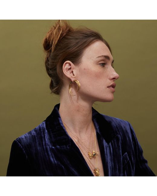 Kasun Metallic Flames Of Pyre Hoop Earrings