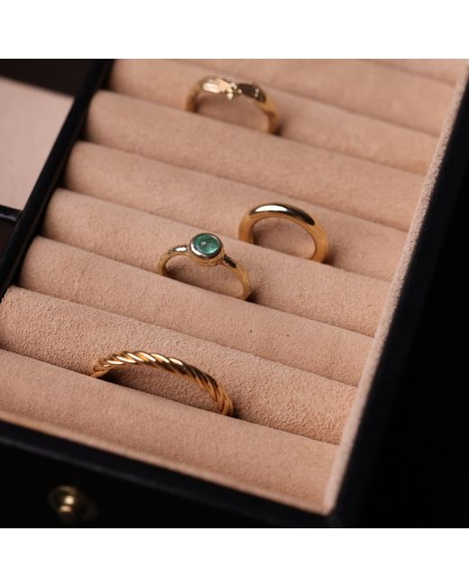 Time Resistance Black Leather Jewelry Box Accessory Box