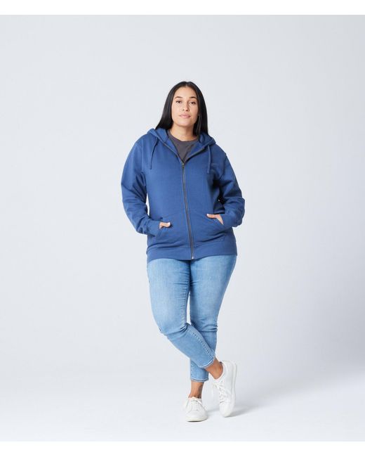 Known Supply Blue 100% Organic Cotton Zip Hoodie