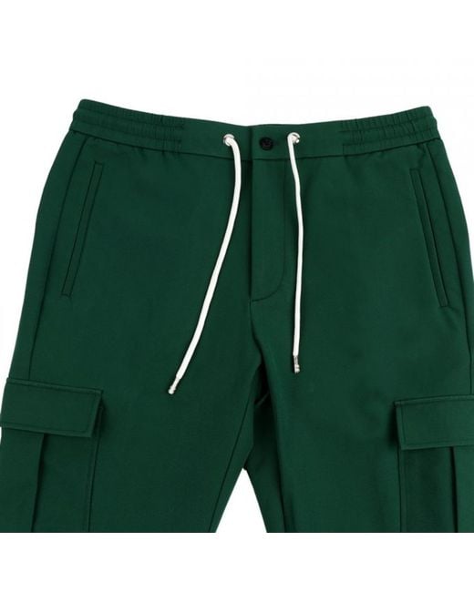 DAVID WEJ Green Ashford Drawstring Trousers With Cargo Pockets – for men