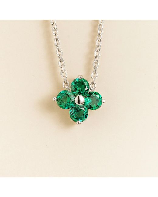 Juvetti Green Petale Necklace Emerald