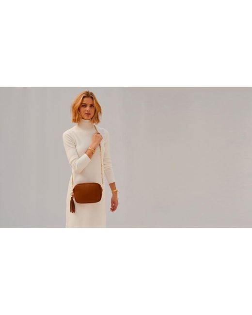 Apatchy London Brown The Tassel Tan Leather Crossbody Bag