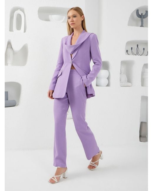 Lumina Eligma Purple Shawl Suit Pants