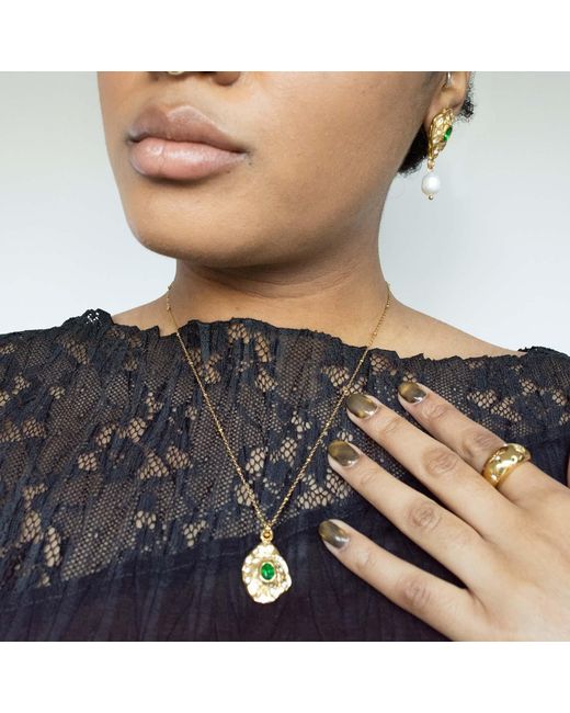 Superdivajewellery Metallic Stephanie Pearl Drop Earrings