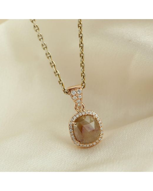 Artisan Metallic Rose Gold Diamond Charm Pendant