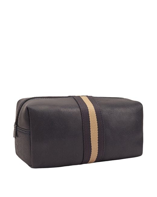 Lloyd Baker Gray Leo Leather Washbag for men