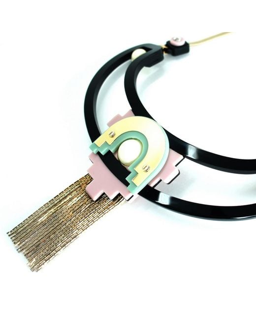 Gissa Bicalho Black Handmade Acrylic Necklace Tikal & Rosa Candy