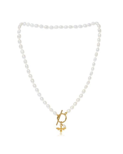 Pearls of the Orient Online Metallic Vita Cultured Freshwater Pearl Necklace With Bumble Bee