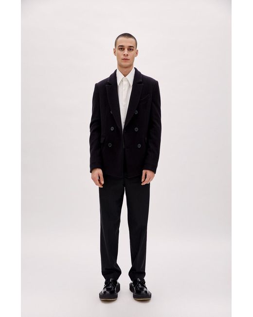 Pcfg Black Double Breasted Coat for men