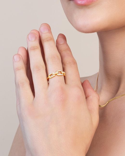 Zynnia Collective Metallic Studded Twist Chain Ring
