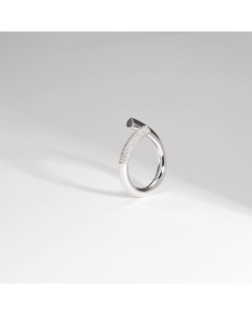 Meulien Metallic Open Twist Waterdrop Ring