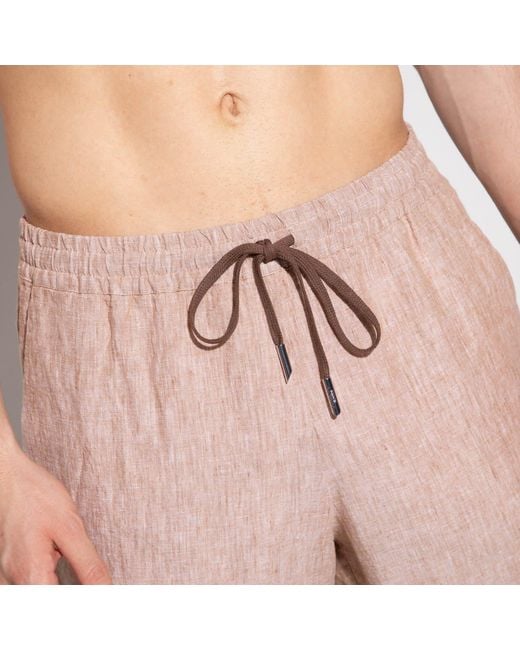 Maison Tangerine Pink Neutrals Beach Neutral Linen Long Pants For