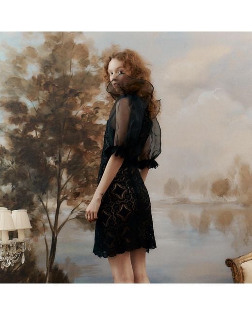 Lisa The Label Black Angel Baby Crochet Cloud Puff Dress