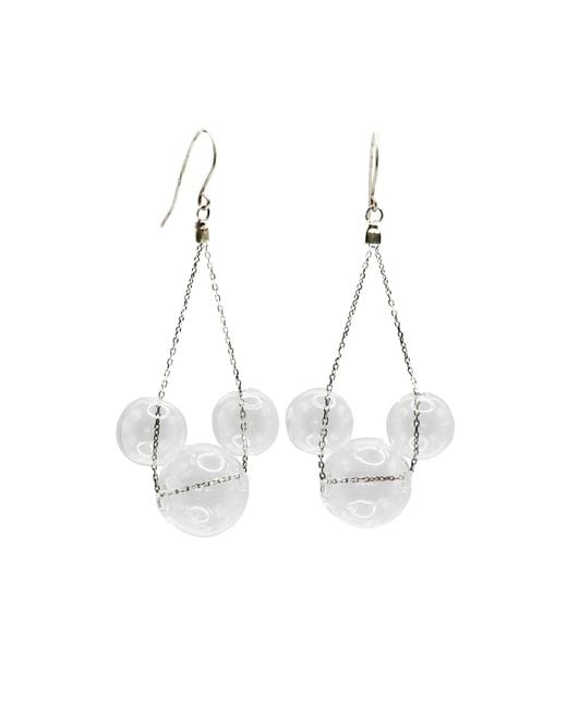 Laura Daili Metallic Neutrals Mickey – Blown Glass Bubble Earrings
