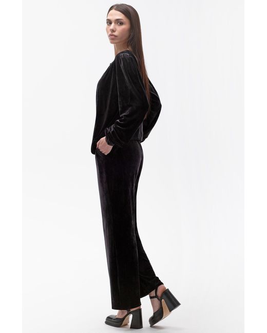 Maison Bogomil Black Plush Surplice Blouse