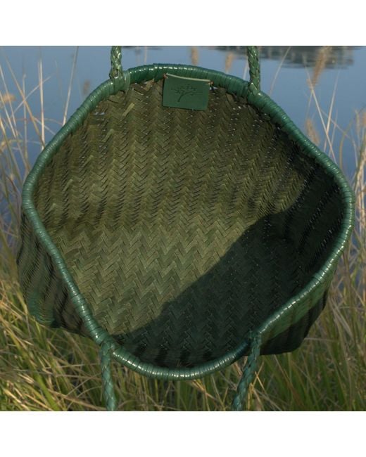 Rimini Brown Zigzag Woven Leather Handbag 'Bianca'
