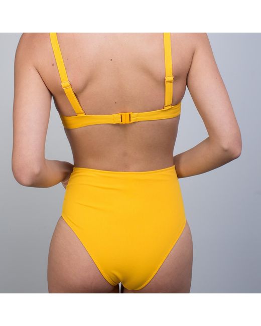 Aulala Paris Yellow Miss Bright Crossing High Waist Bikini Set