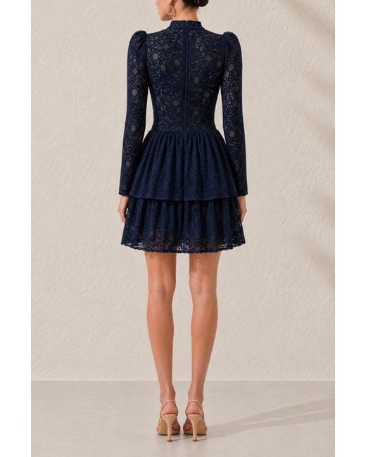 Mandarano Blue Siena Lace Dress