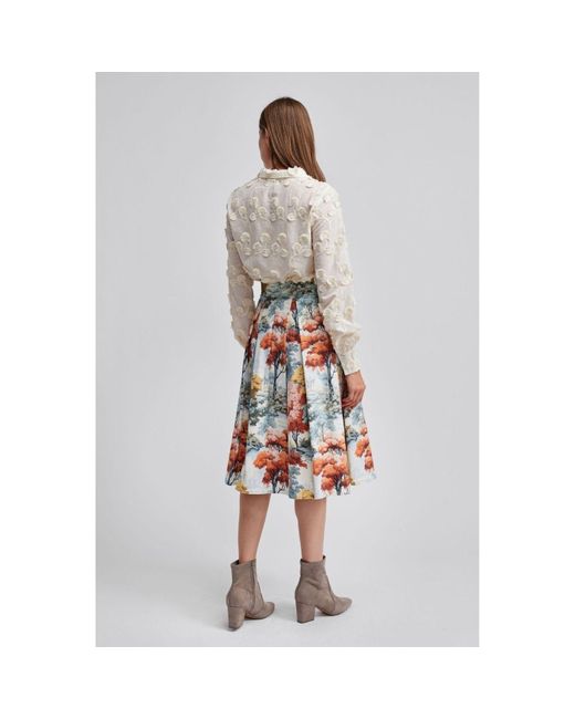 Marianna Déri Multicolor Pleated Skirt Autumn Forest