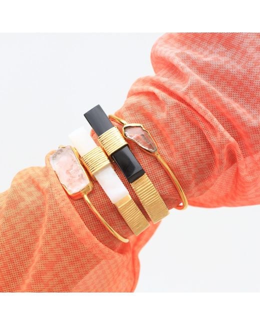 YAA YAA LONDON Metallic Neutrals Quiet Luxury Irregular Crystal Bangle
