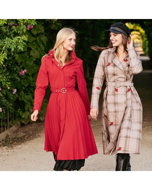 RainSisters Pink Neutrals Coat With Front Pleats: Blush Of The Crown